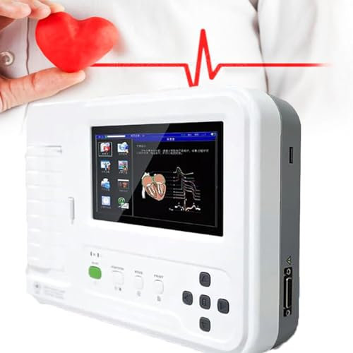 GYQSSD Portable ECG Monitor, 12 Leads 7 LCD Touch Screen Digital Equipment Digital 6-channel Electrocardiograph ECG Machine EKG Machine with Software