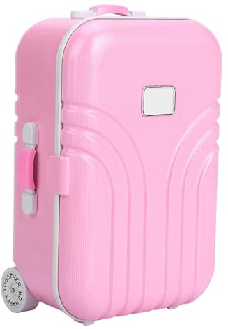 Ailgely Baby-Koffer, Spielzeug, Süßer Kunststoff-Rollkoffer, Mini-Gepäckbox, Rosa und Silberfarben, für, aus Hochwertigem Kunststoff (Rosa)