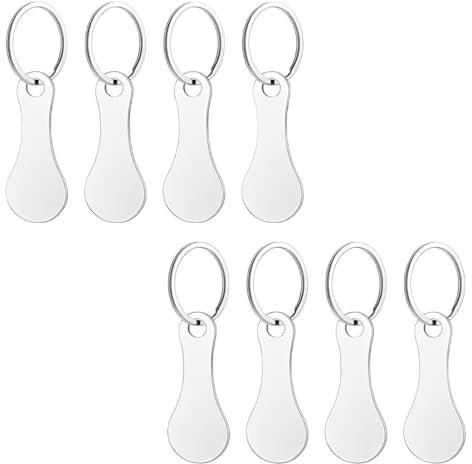XUZOPIM Pack Of 8 Removable Shopping Trolley Token,Shopping Trolley Tokens, Stainless Steel Shopping Chip Key Ring With Key Ring For Shopping Trolley Opening