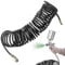 Air Compressor Hose Polyurethane Recoil,7.5m Air Line Hose Compressor Tool,with 1/4 Europe Quick Coupler and Plug,5mm IDx8mm OD with Bend Restrictor,PE Air Hose Pipe,Fitting Standard Euro Connections