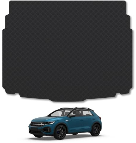 Compatible with VW T-Roc (2017-2025) 3mm Rubber Boot Mat | Tailored Fit Durable Boot Liner Full Coverage Protection Waterproof Accessories Easy Clean Anti Slip Made in the UK