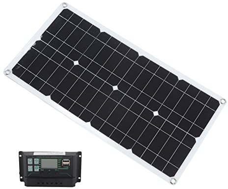 Kit de Panel Solar Portátil de 250 W con Controlador de Carga de 10 A, Puertos USB Duales para Carga de Batería de Barco, Coche RV