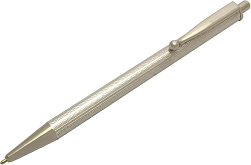 NYLOE - Druckknopf-Kugelschreiber - Personalisiert - Massives 925er Silber mit Anti-Oxidations-Beschichtung - Nachfüllbar - Handwerkliche Eleganz - Abschlussgeschenk - Hergestellt in Italien