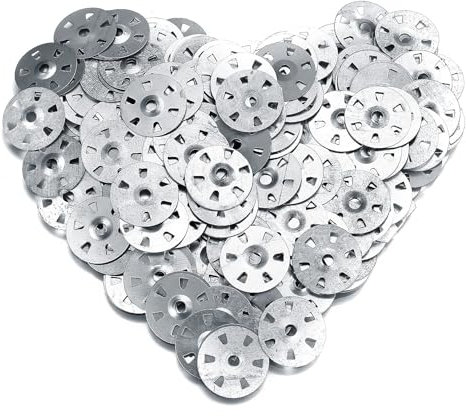 600 Pcs Easy Fix Washers, 35mm Diameter Galvanised Steel Fixing Washers for Insulation Thermoboard Backer Boards (600)