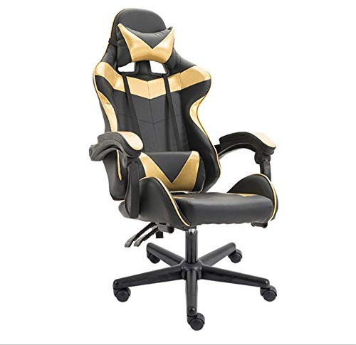 Sedia da Ufficio per Gaming Pesante, Sedia per Computer, Cuscino Lombare, Schienale Alto, Girevole, Sedia da Ufficio per Gaming e PC, Verde, 70 x 70 x 125 cm (profondità 70 x 70 x 125 cm)