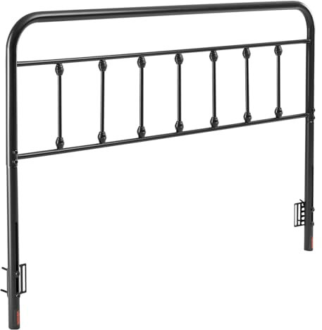 VEVOR Tête de lit pour lit Queen Size, tête de lit sur Pied en métal, 1515 x 1030 x 38 mm, avec Cadre en Acier au Carbone de Haute qualité, pour Chambre, hôtel, Famille d'accueil, dortoir, Noir