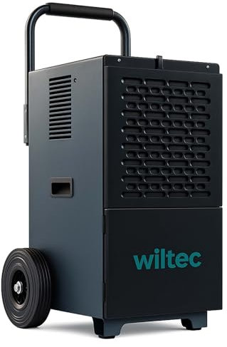Wiltec Bautrockner bis 50 l/Tag, Luftentfeuchter 650 W, Raumentfeuchter mit 7 l Tank, Raumtrockner mit 24h Timer, Entfeuchter für Wasserschaden