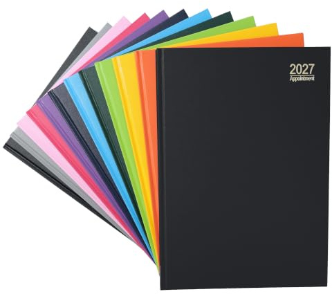 evelay A4-Terminplaner 2026, Seite pro Tag mit Zeitstunden-Schlitz, persönlicher Terminplaner, Organizer, ganze Seite, Samstag und Sonntag (schwarz)