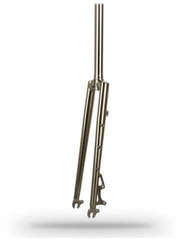 TOTLAC Fourche Rigide pour vélo de Route 700C, Fourche Droite 1-1/8, Acier au Chrome-molybdène, Fourche Avant pour VTT, Frein à Disque, Fourche à dégagement Rapide 9 x 100 mm (Argent Bro