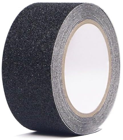 TXWLLIU Anti-Rutsch-Klebebandstreifen mit Selbstklebeband, 5 cm x 5 m Treppenbandkleber Anti-Rutsch-Klebeband, High Traction Pad für Bodenbeläge im Innen- und Außenbereich, Schwarz