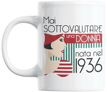 Gesar Tazza 90 Anni Donna – Regalo Compleanno 90 Anni – Idea Regalo Divertente Novantesimo Compleanno – Gadget Donna per Mamma, Nonna, Amica, Sorella, Zia- nata nel 36 - (1936)