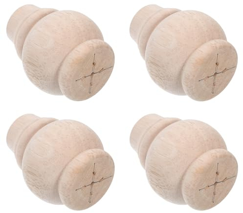 Hoement Ersatzmöbelfüße 4 Stück Holzmöbelbeine Massivholz Schrankbeine 8X10cm für Sofas und Couchtische Möbelbeine für Stabile Möbelmontage