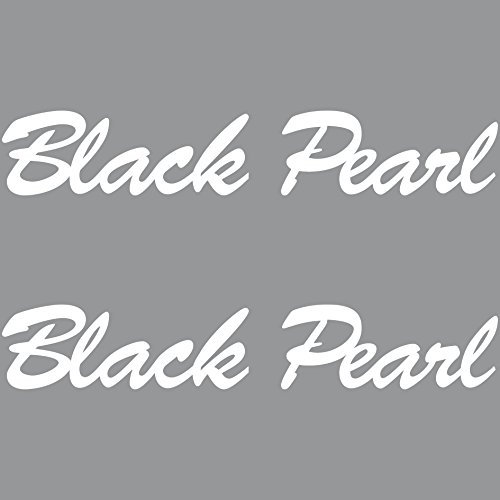 GreenIT 2 Aufkleber Tattoo 20cm Black Pearl Schriftzug Fahrzeug Auto Deko Folie die Cut Decals (weiß)