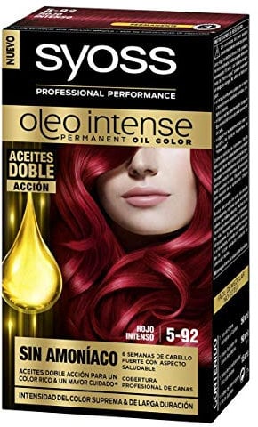 SYOSS, Coloración permanente - 3 unidades - Sin Amoníaco Tono 5.92 Rojo Intenso