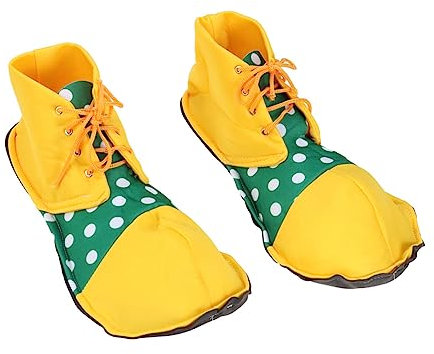 BESTOYARD Ein Paar Unisex-durchschnittliche Größe Clown Schuhe Dot Clown Schuhe Kostüm für Erwachsene (Gelb und Grün)