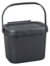 Addis 518251 Everyday Kitchen Food Waste Compost Caddy Bin, 4.5 Litre, Sliver, Metallic Silver
