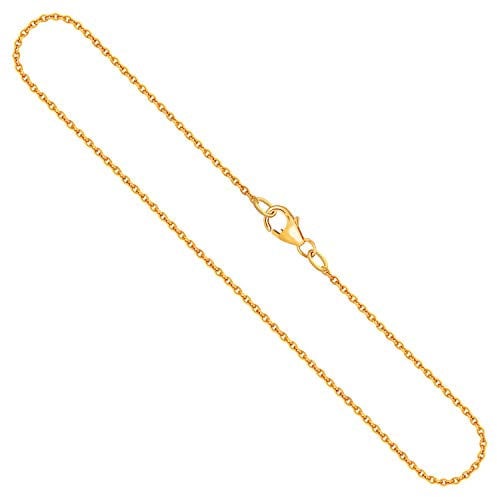 EDELIND Goldkette, Ankerkette rund Gelbgold 585/14 K, Länge 38 cm, Breite 1.5 mm, Gewicht ca. 2.5 g., NEU