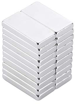 Yizhet 20 Stück Magnet Rechteckig Neodym Magnete für Whiteboard Magnettafel Magnetstreifen Kühlschrank Glas Magnetboards Tafel Pinnwand20 x 10 x 2 mm