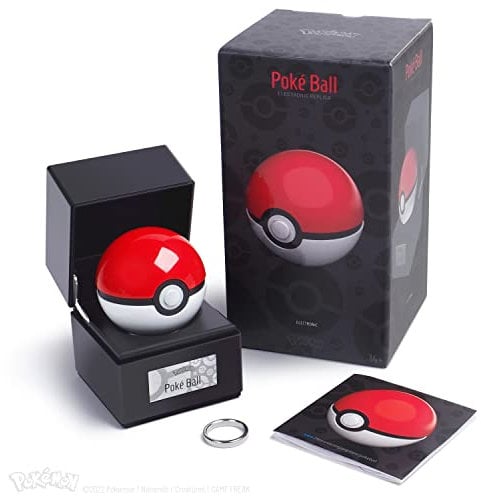 The Wand Company Original Poké Ball Authentic Replica - Realistic, Electronic, Die-Cast Poké Ball with Display Case Light Features – Officially Licensed by Pokémon