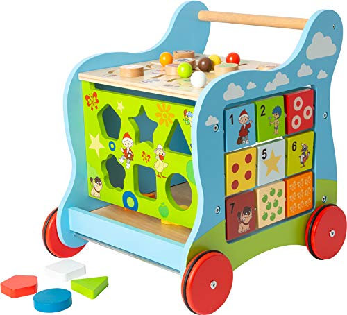 small foot 11840 Lauflernwagen - Unser Sandmännchen - aus Holz, 4-seitiger Spielspaß, mehrfarbig, ab 1 Jahr