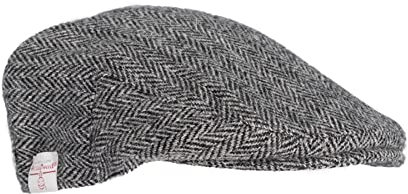 WALKER AND HAWKES Oakmoor - Schiebermütze aus Harris-Tweed - Country-Stil - Stahlgrau - L