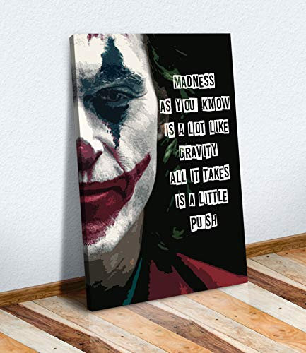 CanvasArtShop Joker Movie Leinwanddruck, Motiv: Wahnsinns-Zitat (20 x 30 cm) - Wandbild - Poster - Heimbüro