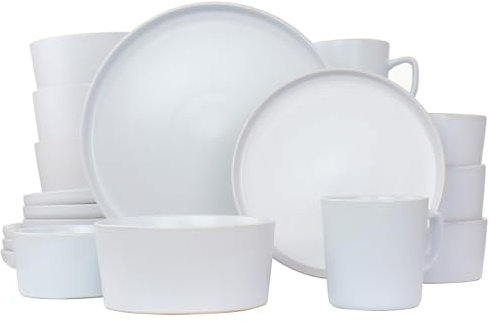Elama Luxmatte Geschirr-Set, 20-teilig, Weiß