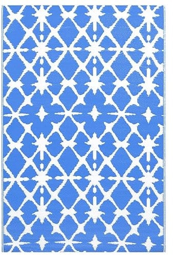 vidaXL Outdoor-Teppich ARAKIL Weiß und Blau 190x290 cm PP