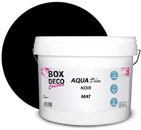 BOX DECO COULEURS Peinture murale acrylique aspect mat Aqua Déco - 10L, Noir