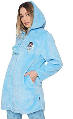 dierre vestaglia in pile bambina/ragazza con cerniera e cappuccio london art. 57417 (4 anni)