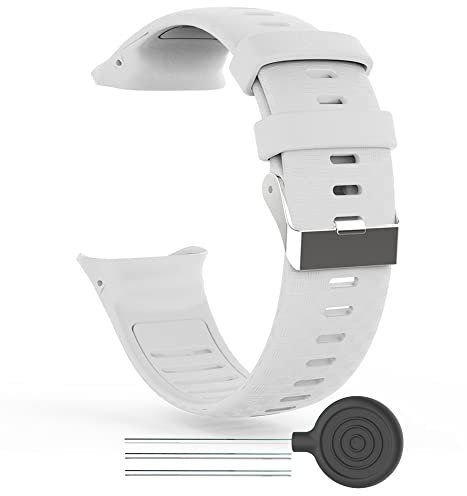 WIIKAI Armband Ersatzarmbänder kompatibel für Polar Vantage V Silikon Ersatz Uhrenarmbänder.(Weiß)