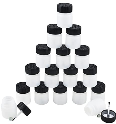 WANDIC Paint Touch Up Bottles, 30 Pieces Touch Up Plastic Bottle with Brush and Mixing Ball Paint Applicator Bottle for Car Wall and Hobby Painting -30 ml