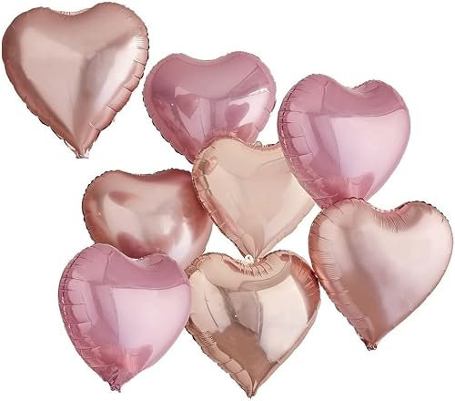 Hochzeitsballons Luftballons Hochzeit Herz-Ballons & Love is in the air in rosa blush rosé-gold kupfer heliumfähig Raumdeko Dekoration Accessoires Zubehör Junggesellen-Abschied Hochzeits-Deko 10 Stück