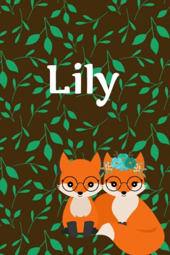 Lily in Cute Foxes: A Blank Personalized Lined Notebook