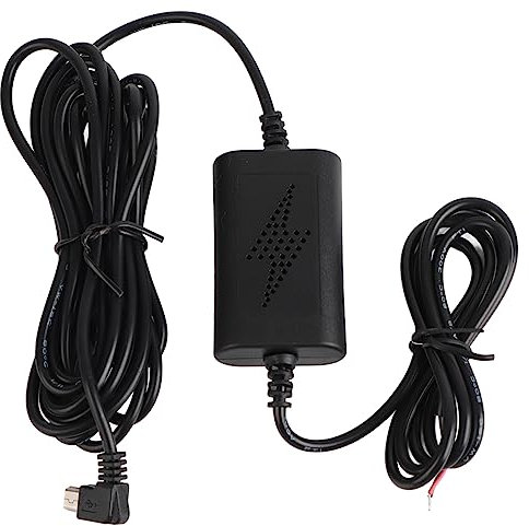 Dash Cam Hardwire Kit, 12V/24V to 5V 2.5A Dash Cam Car Cable Kit Left Angle Mini USB Step-Down Line for Parking Monitorin