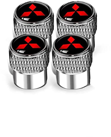 Funiur 4 Stück Auto Ventilkappen für Mitsubishi, Auto Abdeckung Rad Staubdicht Kappe Reifen Ventilkappen, Reifen Ventilkappen, Autoventil Kappe, Auto Zubehör