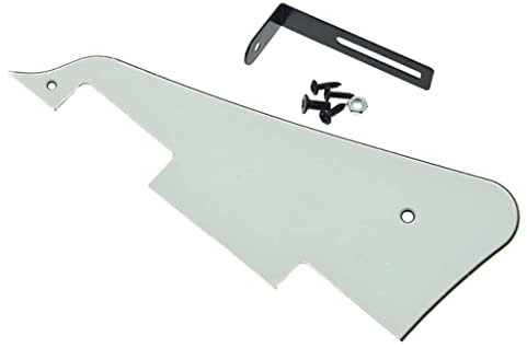 Dopro Gitarren-Pickguard für Epiphone Les Paul (3-lagig, mit schwarzer Halterung, elfenbeinfarben), K887+B600-DOPRO