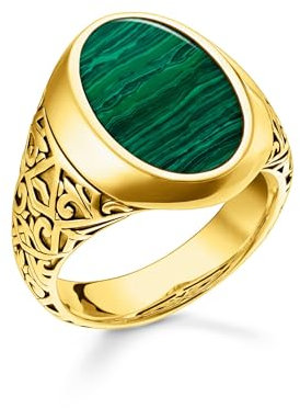 THOMAS SABO Ring grün-gold 925 Sterlingsilber, 750 Gelbgold Vergoldung