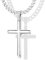 Krfy 925 Silber Kreuz Anhänger Halskette für Männer Damen mit 5mm Durable Edelstahl Diamant-Cut Figaro oder Curb Kette Halskette 18K Weißgold überzogene Kreuz Anhänger Halskette für Herren 18-30 Zoll