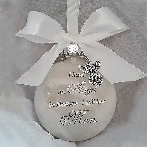 BTORER Transparente Federkugel Engel Gedenkschmuck Weihnachtsbaum Kugel Ornamente I Have an Angel in Heaven 2024 Ornament, Familie Memorial Loss of Loved One Hängender Anhänger Weihnachtsbaum Dekor
