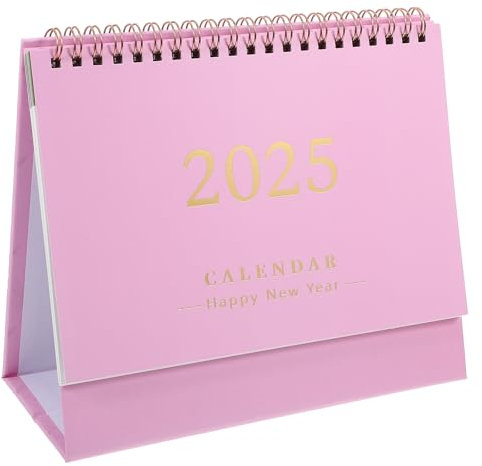 NUOBESTY Tischkalender 2024–2025 – Akademischer Tischkalender Tischkalender Januar 2024–Dezember 2025 (Rosa) Büro-Desktop-/Wandkalender Für Einfache Organisation