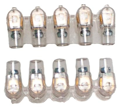 A2ZWORLD, Morsetti Unipolari 2 Stecche da 5 Pezzi, Trasparente Isolante Per Cavi Elettrici (Sezione 2.5 mm²)