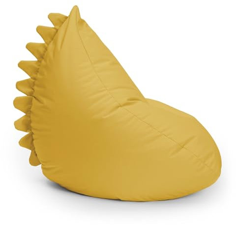 Lumaland Kindersitzsack Monster | Sitzsack Tier Familie für Kinder | Wasserabweisender Bean Bag für Indoor & Outdoor | Pflegeleichtes Material | 80 x 80 x 70 cm & 2,9 kg leicht [Gelb]