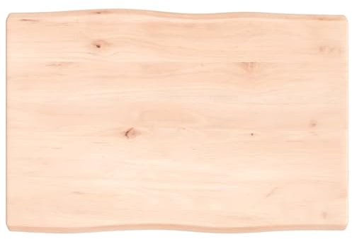 INLIFE Tischplatte 60x40x4 cm Massivholz Eiche Unbehandelt Baumkante,5,2 KG,363864