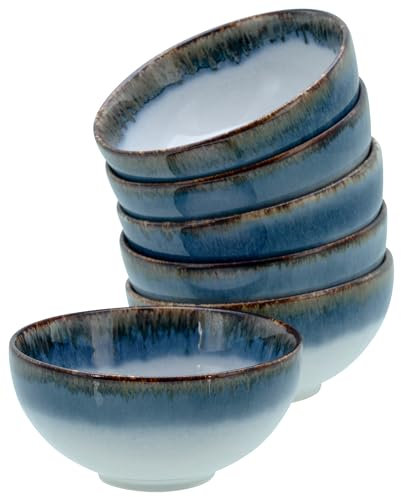 CreaTable, 21816, Serie Cascade, 6-teiliges Geschirrset, Dip-Schalen Set aus Steinzeug, spülmaschinen- und mikrowellengeeignet, Qualitätsproduktion