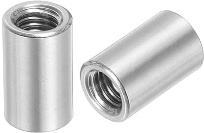 QUARKZMAN 5 Stück M8 Runde Verbindungsmuttern, 304 Edelstahl Kupplungsmutter 25mm/1 Länge Hülse Stange Stiftmutter für Halterung, M8x25x12mm