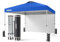 Wiltec Pop up Pavillon 3 x 3 m blau mit Seitenteil, Faltpavillon mit Rädern und „One Push“-Technologie, Gartenpavillon mit höhenverstellbaren Beinen