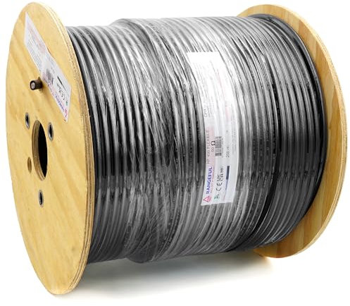 HF400 250m Koaxialkabel (LMR 400 Äquivalent) — 50 Ohm antennenkabel für SMA BNC TNC PL259 UHF N Stecker — coax kabel verlängerung CB funk HAM radio WLAN Internet Router 4G 5G — Hergestellt in Italien