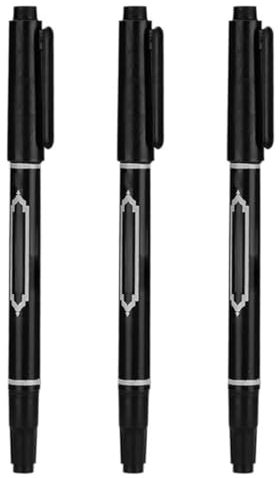 XJKLBYQ Tattoo-Schablonenstift, 3pcs 5,39 Zoll Hautmarker, Tattoo-Werkzeug, Hautbegleiter Twin Tip Tattoo Stift ungiftig professionelle Tattoo für Tattoo-Künstler Schwarz