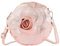 modamoda de T225 Damen Leder Umhängetasche Abendtasche Clutch Blüte Klein handmade in Italy, Farbe:Roségold-Metallic